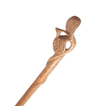 CrystalMood Handmade Carved Wood Hair Stick Sprout 6.85" Peachwood